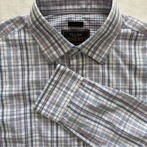 Jos A Bank Reserve Men’s Large Tailored Fit Long Sleeve Button Down Plaid Shirt